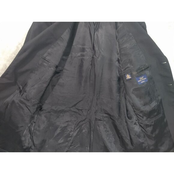 Brooks Brothers Jacket Mens 44L Black Stretch Sport Coat Wool Blazer 346 Preppy - Picture 7 of 8